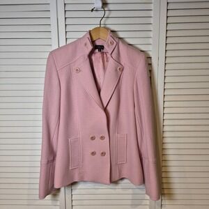 Juliana Collezione Pink Wool Blazer Jacket 6 Button Front Lined Classic Feminine